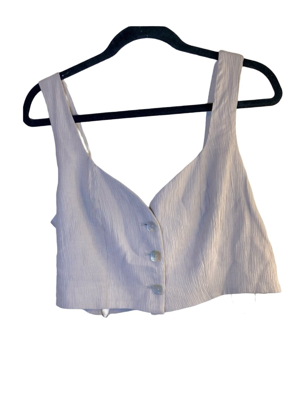 Jason Wu Beige/Gray Button Down Vest Akoya Shell Buttons‎